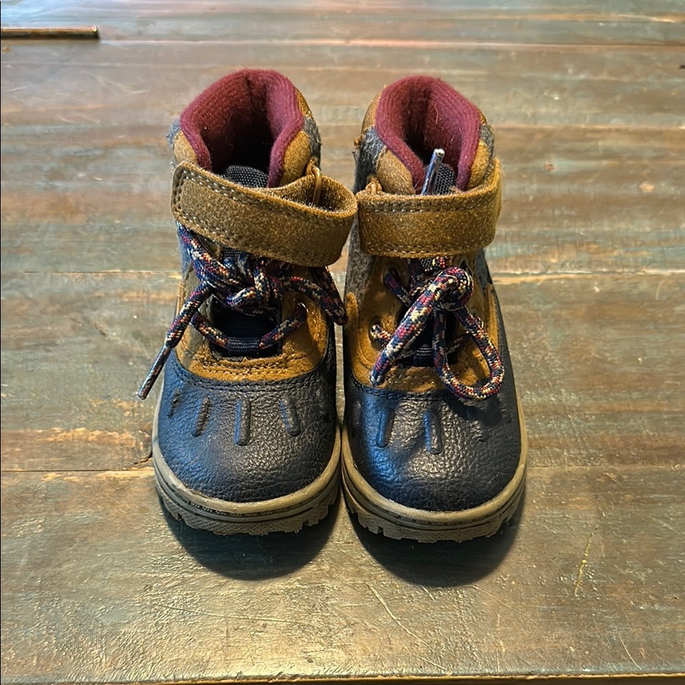 Kids Brown and Blue Boots